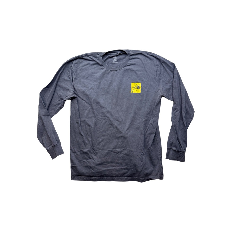 The North Face Mens Gray Long Sleeve Graphic T-Shirt Never Stop Exploring Large